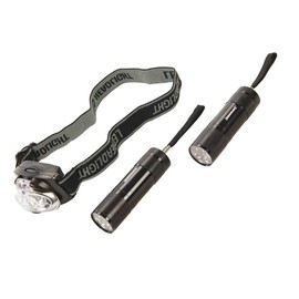 Silverline 700883 Flashlight & Headlight 3pce LED Flashlight and Headlight 3 Piece, Black