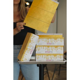 STYLETEK, GOLDEN GIANT POP-UP FOIL, 14"X10", 250 SHEETS PER BOX, HEAVY EMBOSS TEXTURE ALLUMINUM FOIL SHEETS