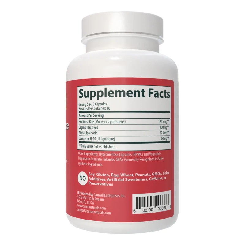 Sanar Naturals Arroz De Levadura Roja Coq10 120 Capsulas