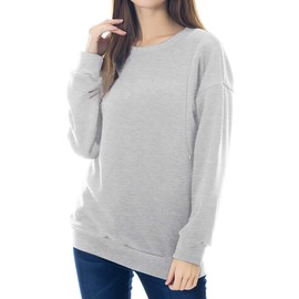 Smallshow Women's Fleece Maternity Nursing Sweatshirt Breastfeeding Tops XX-Large Light Grey