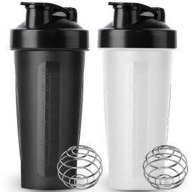 2 Piezas Vaso para Proteina, 600ML Shaker Proteina, Botella Shaker para Proteina Gym para Batidos Suaves y Suplementos, Botella para Proteina de Coctelera
