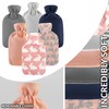 CityComfort Hot Water Bottle with Soft Fleece Cover - Natural