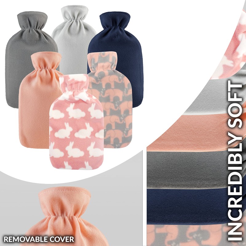 CityComfort Hot Water Bottle with Soft Fleece Cover - Natural