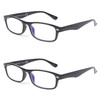 EYE ZOOM 2 Pack Rectangular Plastic Blue Light Blocking Reading