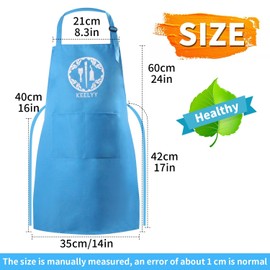 KEELYY Malschürze Kinder, 2 Stück Schürze Kinder mit Taschen, Kochschürze Kinder Jungen Mädchen, Verstellbare Kleinkind Schürzen für Malen Basteln Backen Kochen, 7-12 Jahre (Blau und Orange)