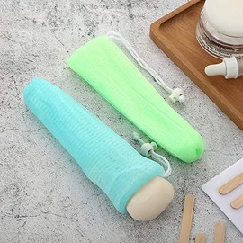 Bolsa de jabón de malla exfoliante, bolsa de malla para ahorro de jabón, red de espuma de burbujas para herramienta de limpieza facial corporal, color