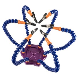 Ideen mit Herz Helping Hands | Third Hand | Soldering Station | Swivelling | Crocodile Clips | with 6 Flexible Arms | Clamping Clips | Easy to Use | Base Diameter 13 cm