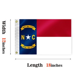 North Carolina State Boat Nautical Flag 12x18 Inch Double Sided 3 Ply Marine Flag Nylon Small Yacht Sail Pontoon Boat ATV Bike Truck Motorcycle Banner Brass Grommets Patriotic Outside