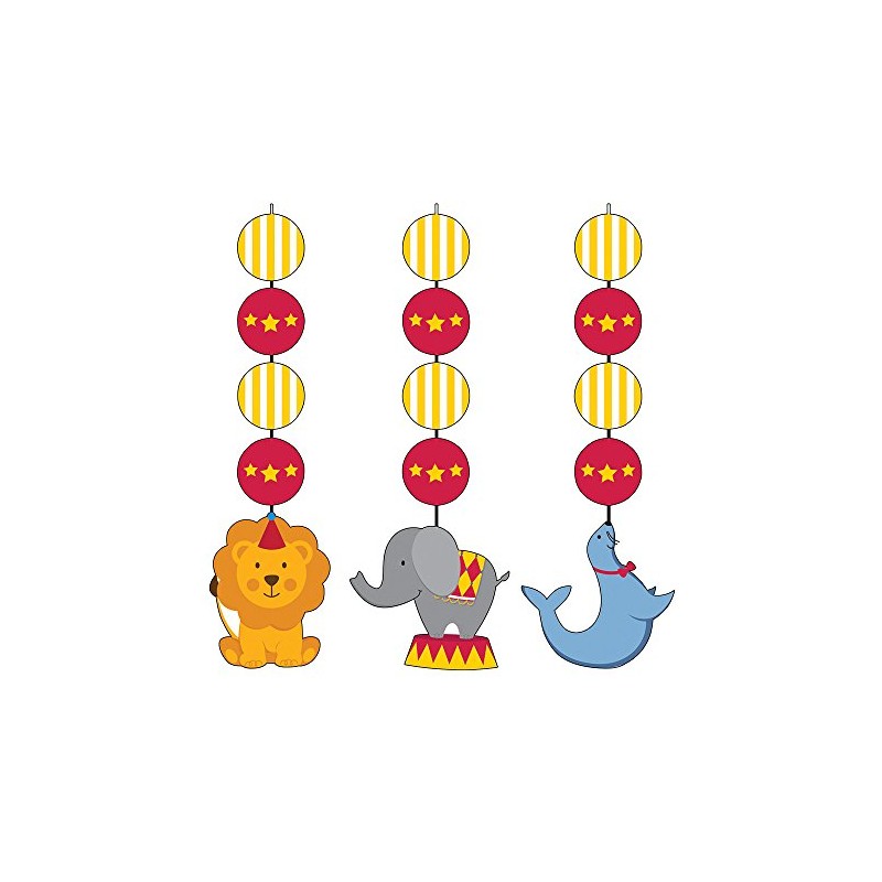 3-Count Hanging Cutout Party Decorations, Circus Time