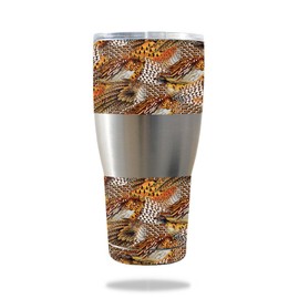 MightySkins Skin Compatible with Ibex 30 oz Tumbler – Pheasant Feathers | Protective, Durable, and Unique Vinyl Decal wrap Cover | Easy to Apply, Remove, and Change Styles | Made in The USA
