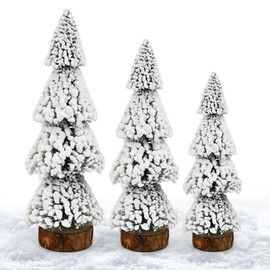 HEKOBAG Pack of 3 Mini Christmas Tree Decoration Artificial Table Christmas Tree 15/20/25 cm Small Artificial Christmas Trees Christmas Tree Table Decoration Christmas Tree Miniature Christmas Tree