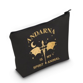 Four Wing Inspired Makeup Bag Dragon Rider Fantasy Reader Gift Andarna Dragon Bookish Gift Cosmetic Bag (ANDARNA Spirit Animal ca)