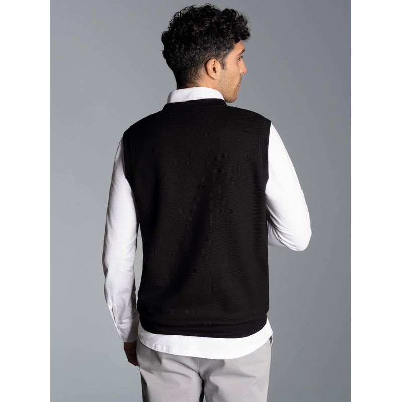 Trigema Men's Sweater Vest, black