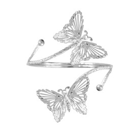 Caiyao Boho Upper Arm Bracelet Cuff Bangle Gold Silver Butterfly Cuff Bracelets Mental Open Upper Arm Bangle Bracelet Adjustable Armband Jewelry for Women, Adjustable, Zinc, no gemstone