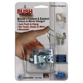 Electriduct Push & Hang Picture Frame and Mirror Wall Hanger 60 Drywall Hooks: 40 Small (up to 10lbs) + 20 Large (up to 60lbs) - No Tools, no Studs, no Mess. Easy Instant Installation.