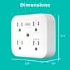 KMC Smart Tap Mini 2-Pack, 4-Outlet Wall Mounted Plug Adapter,