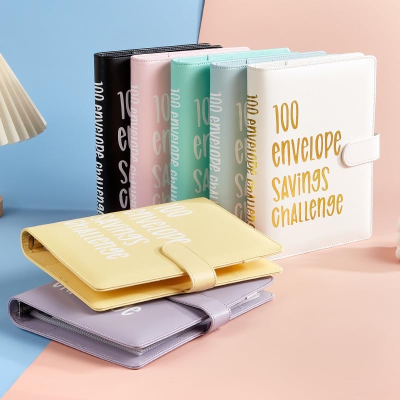 AASLOB 100 Envelopes Money Saving Challenge, 100 Envelope Challenge Binder,