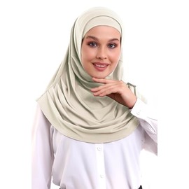 ihvan online, Muslim Hijab for Women, Ready to Wear, Soft, Lightweight and Comfortable Headscarf, Women's Neck Bandana, Long Scarves, cream-coloured, Unit size