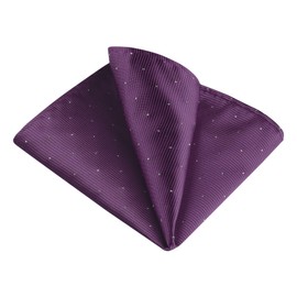Allegra K Men's Pocket Squares Classic Satin Polka Dots Solid Color Handkerchiefs for Wedding Business One Size Purple