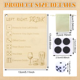 DOWNDRIFT Left Right Drink Drinking Game, Fun Dice Plates and Dice Bags, Drinking Game Boards, Adult Drinking Game, Left Right Centre, Funny Board Game, Party Game for Adults