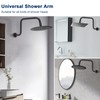 NearMoon S Shape Shower Extension Arm with Flange, Stainless Steel