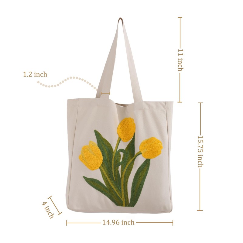 Perseverance Trade - Bolsa de lona con bordado estético para