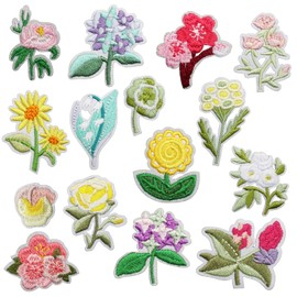 Iron-On Patches for Iron-On Flowers Pack of 15 Iron-On Patches Flowers Embroidered Patches Vintage Iron-On Patches Flower Patch for Textiles Jeans