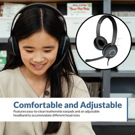 Cyber Acoustics 3.5mm Stereo Headset (AC-5002-5) – Durable, Crisp, and Clear Communication in Classrooms and at Home - 5 Pack