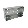 Double 2 Gang Galvanised Metal Back Box 35mm Deep Flush