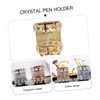 KICHOUSE 1pc Elegant Crystal Desktop Organizer for Pens and Makeup