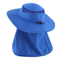 Home Prefer Toddler Wide Brim Sun Hat with Neck Flap UPF 50+ Protection Kids Outdoor Play Bucket Hat for Boys Girls Royal Blue 2-4T