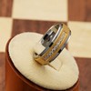 100S JEWELRY Men's 14k Gold Sandblast Bling Tungsten Ring with