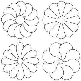 Quilting Creations Quilting Stencil Set Four-5" Motifs,