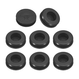 sourcing map 33Pcs Rubber Grommets 1/2" (12mm) Drill Hole, 5/16" (8mm) ID Single Sided Hole Plugs Ring Gasket for Firewall Cable Wire Protecting, Black