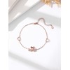 KINGWHYTE Flamingo Bracelet for Women 925 Sterling Silver Rose Gold