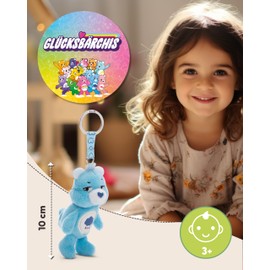 NICI Lucky Bear Key Ring Wish Bear 10 cm - Plush Cuddly Toy Pendant for Children and Adults, with Key Ring for Lanyard, Waistband and Holder - 61377