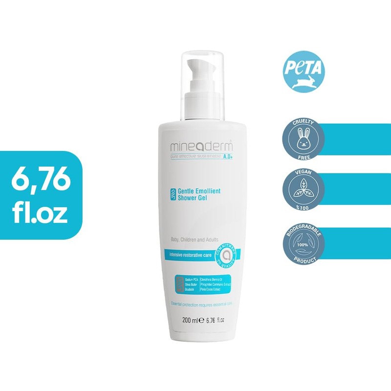 Mineaderm A.D+ Gentle Emollient Shower Gel – Sanftes Duschgel für
