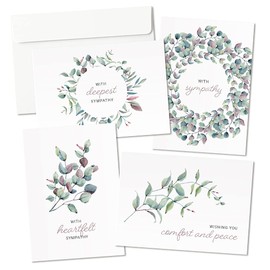 Hat Acrobat Sympathy Cards with Envelopes - 24 Pre-Scored and Double-Sided Watercolor Condolence Cards - Perfect Mix of Expression and Sympathy in a Box of Sympathy Cards with Envelopes (Watercolor)