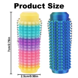 2pcs Pain Stim Fidget Keychains for Relaxation, Portable Spiky Grippie Stim Keychains Stimming Sensory Novelty Toys for Adults Friends Coworkers