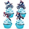 48pcs Motorcycle Happy Birthday Cupcake Toppers