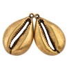 TheBeadChest Brass Cowrie Shell Pendant (7x66mm)