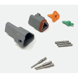Deutsch DT Series 3 Pin Connector Kit w/Barrel Style Terminals 16-20 AWG