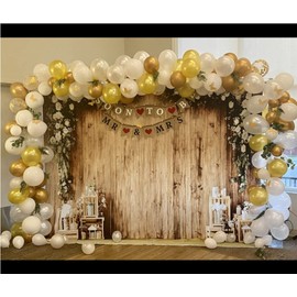 Wedding Backdrop Rustic Floral Flower Wood Wall Backdrop Bridal Shower Reception Ceremony Photography Background Wedding Proposal Anniversary Party Baby Shower Birthday Party YouTube Photo Prop 7x5ft