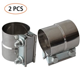2PCS Exhaust Clamps 4 Inch Butt Joint Exhaust Pipe Muffler Clamp Band Stainless Steel Exhaust Pipes Connection for Cars