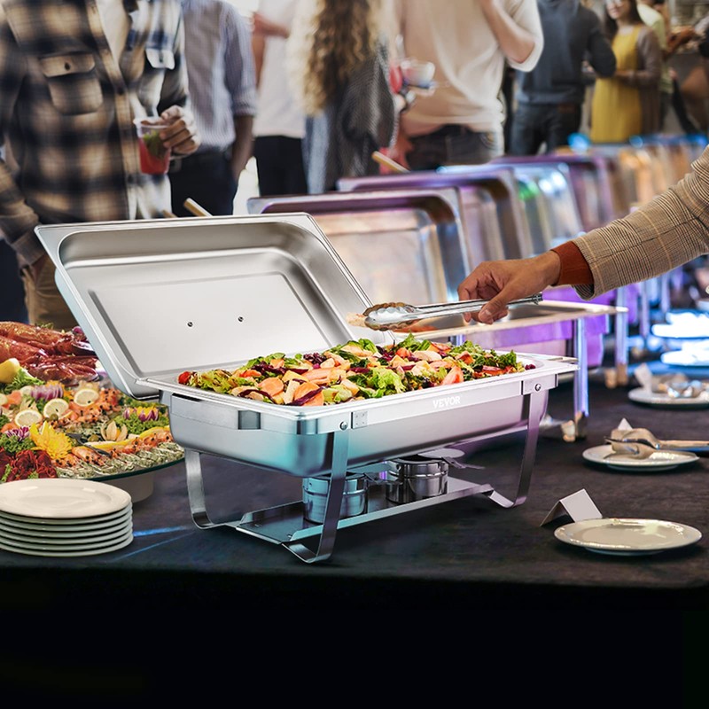 VEVOR Chafing Dish Buffet Set, 8 Qt 2 Pack, Stainless