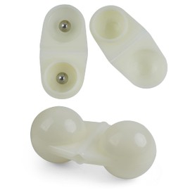 Fishing Double Rattle Beads, 40pcs Catfish Fishing Rattle Bells Fish Bite Bait Alarm Catfish Rig Fishing Attractor Bell Beads Accessory for Luring Fish (Luminous White-40pcs)