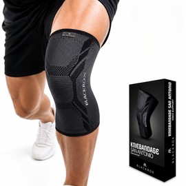 BLACKROX San Antonio V4 Knee Support for Men and Women, Knee Brace for Stabilising Knee & Meniscus, Knee Support for Sports, Football & Training, Black, Size L