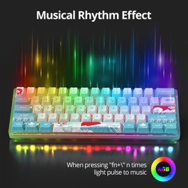 Guffercty kred Mechanical Keyboard 60 Percent Hot Swappable Wired Keyboard Programmable with Linear Switch PBT Keycaps for PC Mac Gamer (Red, 61 Sea)