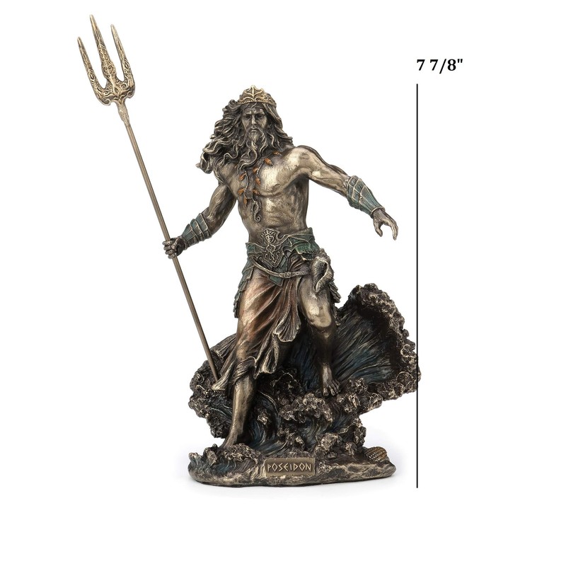 Veronese Design 7 7/8 Inch Greek God Poseidon Standing Over