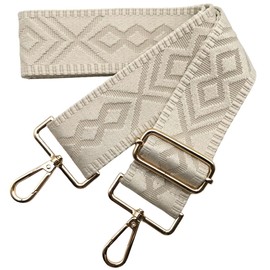 Adjustable Bag Straps Wide, 5 cm Shoulder Strap for Bag, Bag Straps for Changing, Golden Carabiner Shoulder Strap, Shoulder Strap for Women Handbags, Crossbody DIY, (Beige) 11